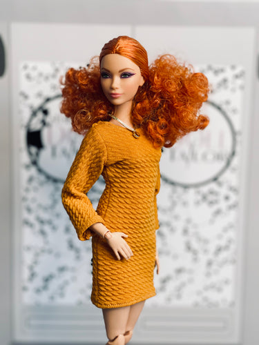 Orange dress for Barbie doll fall dress