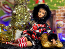 Load image into Gallery viewer, Christmas hoodie for fashion dolls candy cane
