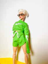 Load image into Gallery viewer, Green sports sweater for barbie and shorts
