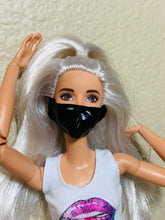 Load image into Gallery viewer, Black Barbie doll face mask pleather face mask
