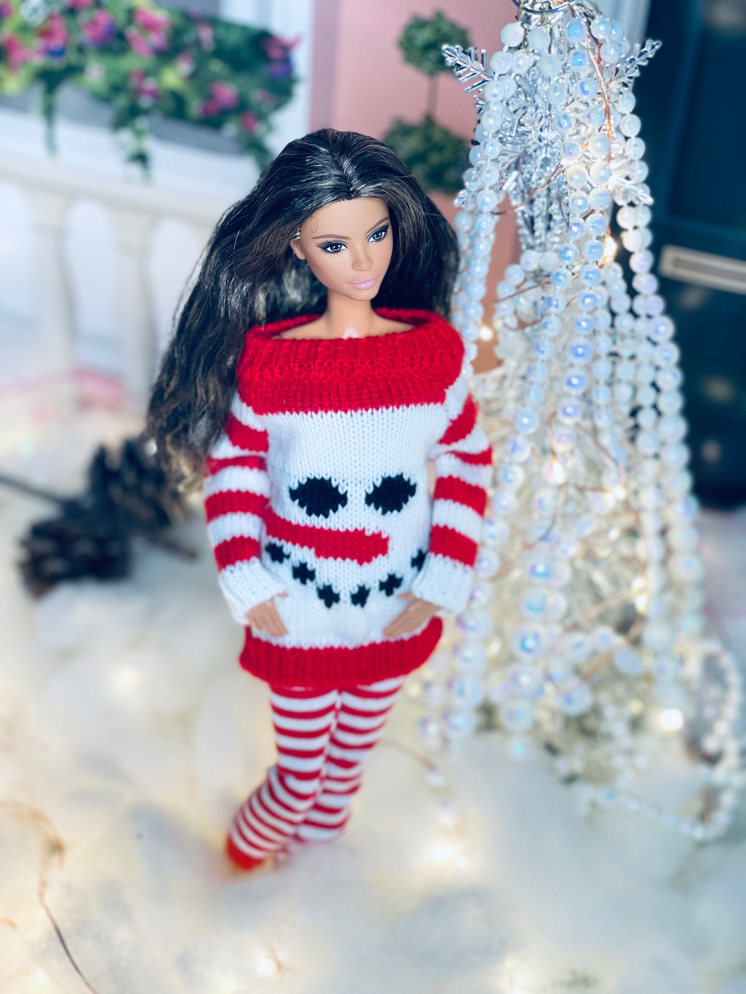 Snowman ugly sweater for fashion dolls Christmas sweater