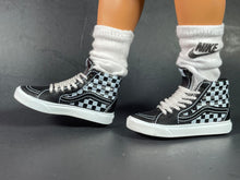Load image into Gallery viewer, Checkered tennis shoes for male fashion dolls miniature shoes

