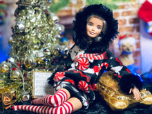 Load image into Gallery viewer, Christmas hoodie for fashion dolls candy cane
