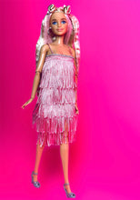 Load image into Gallery viewer, Pink dress for Barbie doll flapper dress
