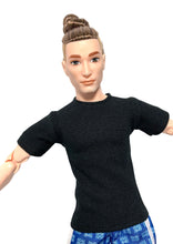 Load image into Gallery viewer, Black T shirt for Ken doll
