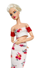 Load image into Gallery viewer, Floral skirt for Barbie with crop top
