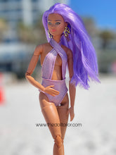 Load image into Gallery viewer, Purple holographic bikini for Barbie dolls
