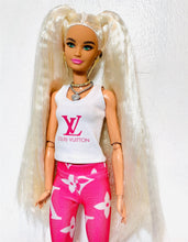 Load image into Gallery viewer, White t shirt for Barbie dolls with pink logo
