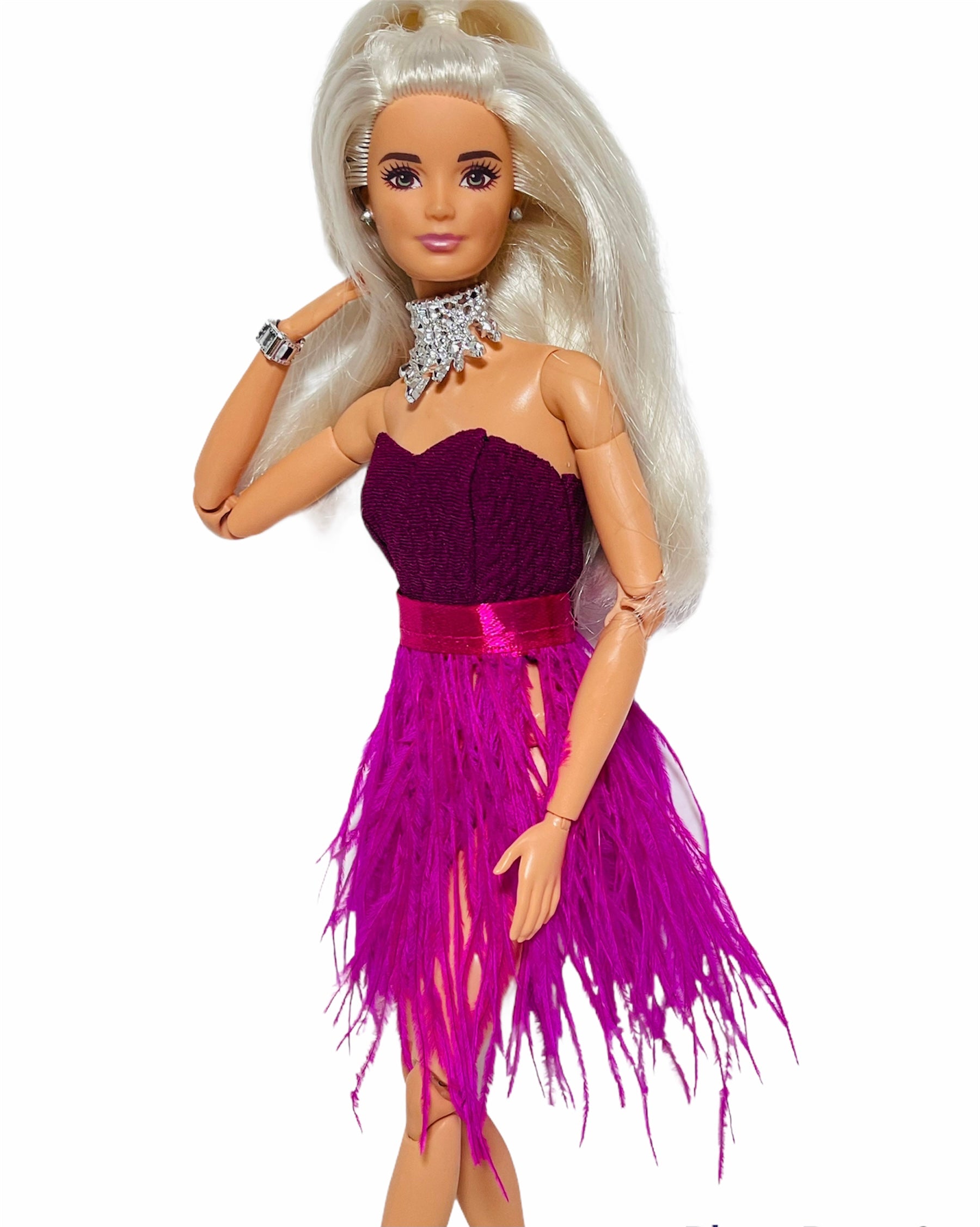 pink barbie cocktail dress for doll dress – The Doll Tailor Zipper Back Embellishment Size:12/18 months Silkstone barbie Short Evening Dress Plus Size Burnt Orange