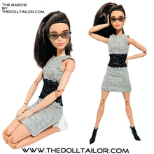 Load image into Gallery viewer, Black and Grey dress for Barbie dolls
