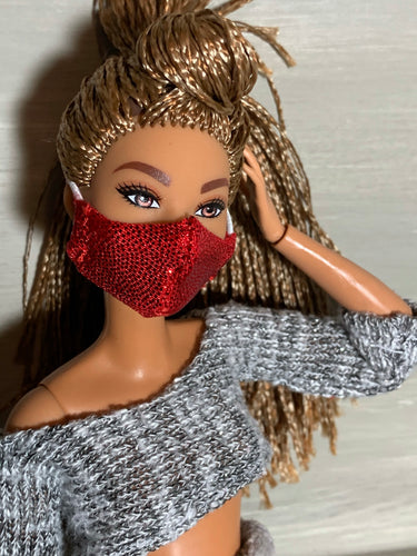 Red face mask for Barbie dolls
