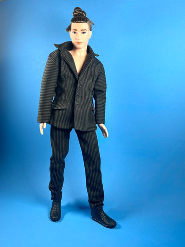 Pin strip suit for male fashion doll