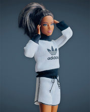 Load image into Gallery viewer, White sweater for Barbie with matching shorts and socks

