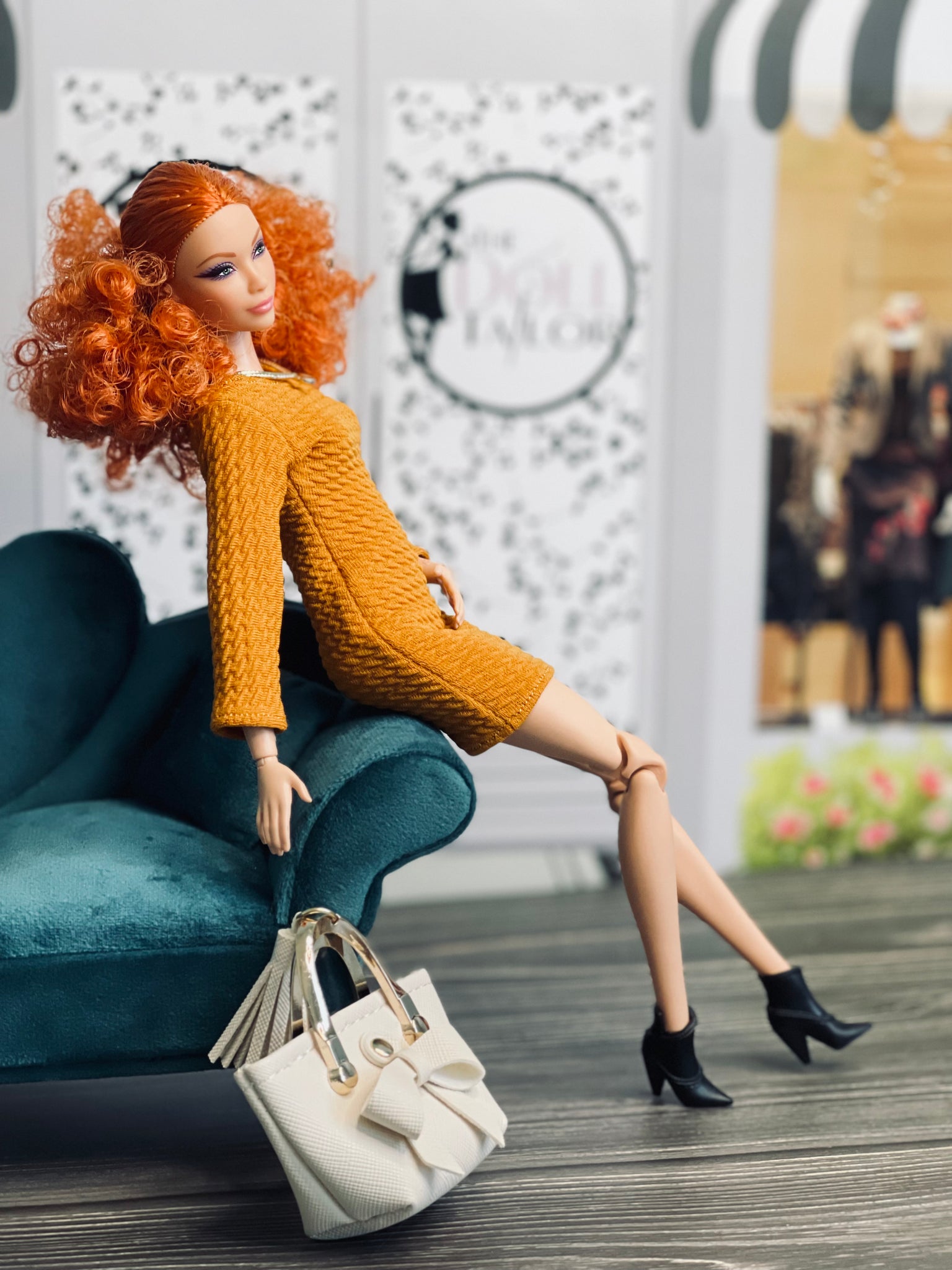 Orange dress for Barbie doll fall dress The Doll Tailor Orange dress for Barbie doll fall dress The Doll Tailor