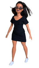 Load image into Gallery viewer, Black dress for Barbie doll simple dress
